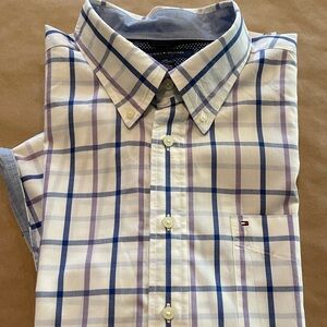 Mens Tommy Hilfiger short sleeve plaid button down